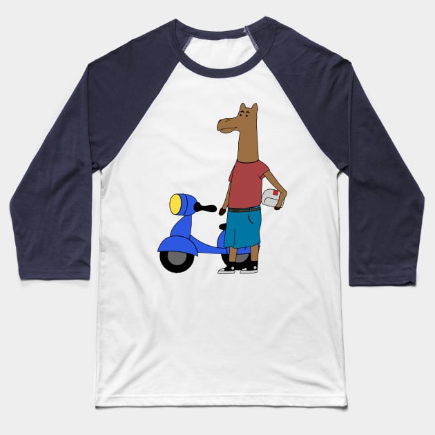 Drama Llama Moped Baseball T-Shirt by PMakerDesigns